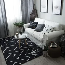 2 размера модный коврик и ковер для дома, гостиной, Бархатная поверхность, ковер для спальни, замшевый ковер, мягкий напольный коврик, маленький черный коврик