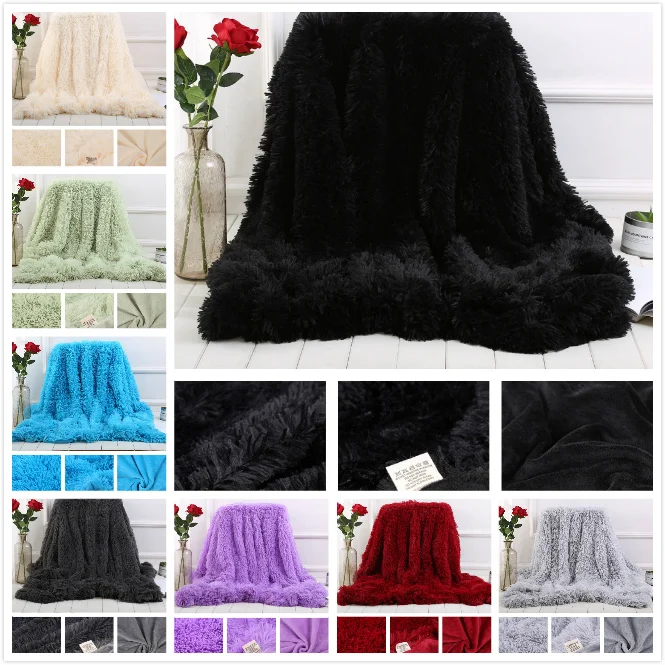 

Sofa/Air/Bedding Throw Blankets Mantas White Black Pink Grey Fleece Fluffy Plush Bedspread Couverture Polaire Plaids 13 colors