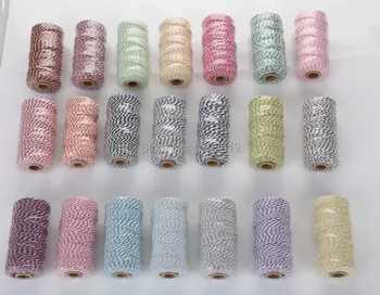 

Free Shipping 15 Spools Cotton Bakers twine 22 colors You Can Pick 110yards/spool Double Bakers Twine
