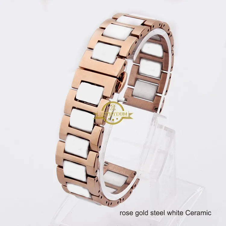 Керамический браслет из нержавеющей стали ремешок для часов для женщин и мужчин наручные часы 12 14 16 18 20 22 мм белая бабочка пряжка