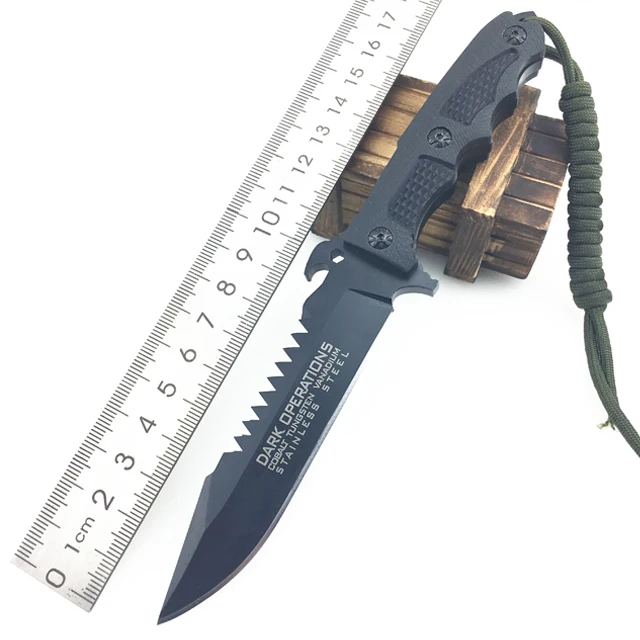 Top Outdoor Camping Survival Wood Cutter Knife 5cr15mov Blade Straight