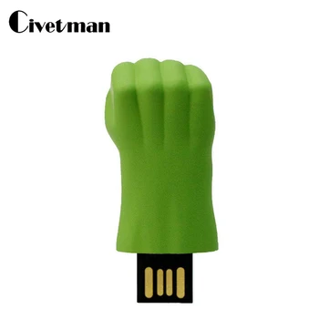 

Hot USB 2.0 Flash Drive Pen Drive Animated Green Hand Hulk USB Flash Memory Stick 8GB 16GB 32GB 64GB USB Memory Disk