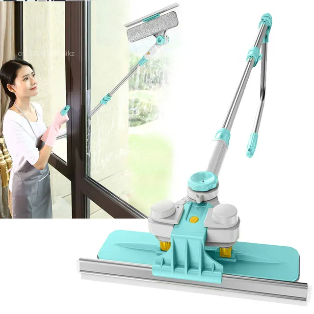 U shape Telescopic High rise Window Cleaning Glass Cleaner Brush For