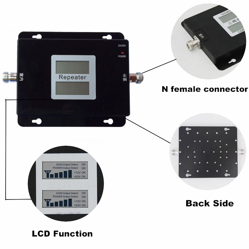 Cheap Price Free shipping LCD GSMDCS 850mhz1800mhz dual band mobile phone signal booster repetidor sinal celular+antenna+Cable (7)