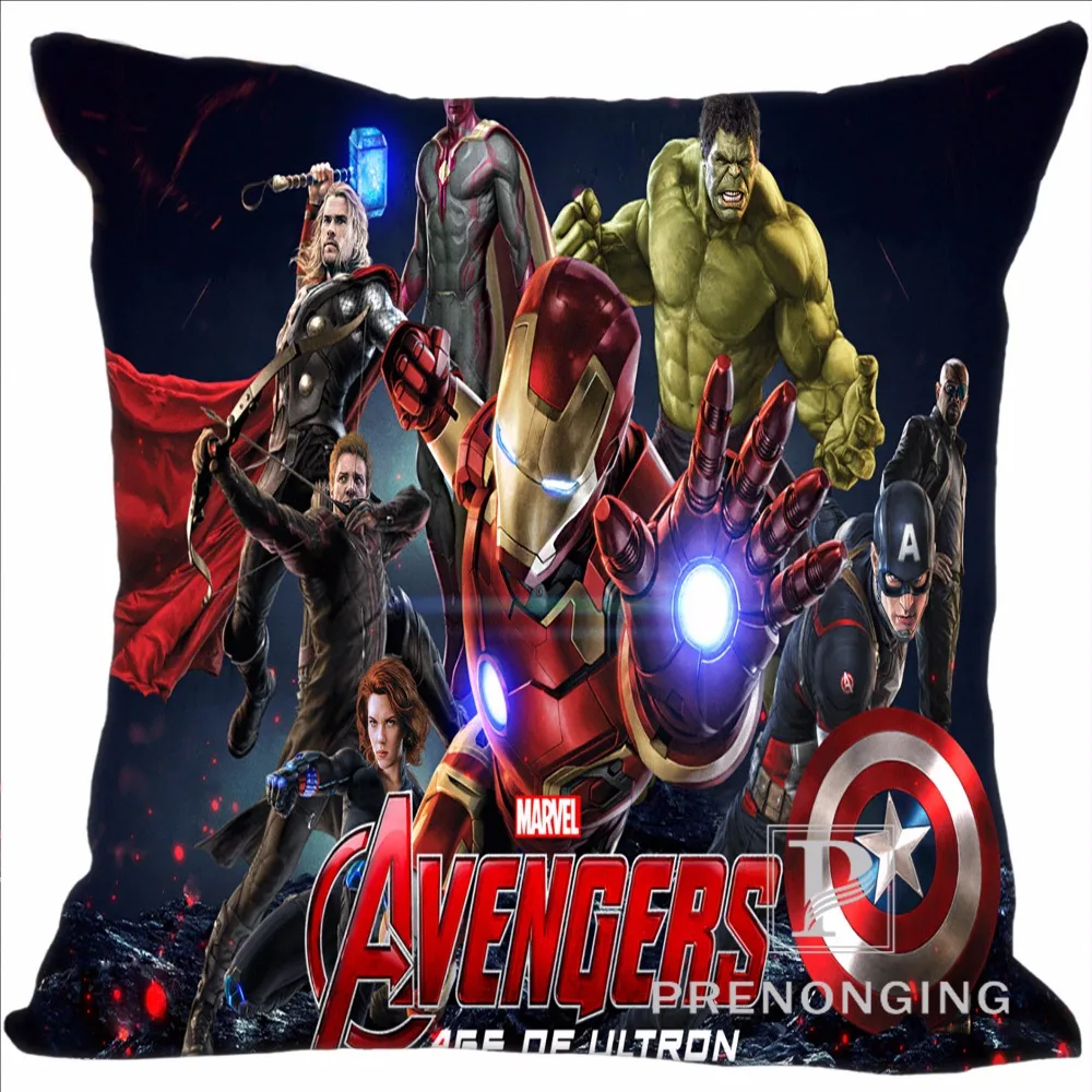 

Custom Pillowcase Cover Marvel Avengers Square Zipper Pillow Cover Print Your Pictures (one side) 180117#47