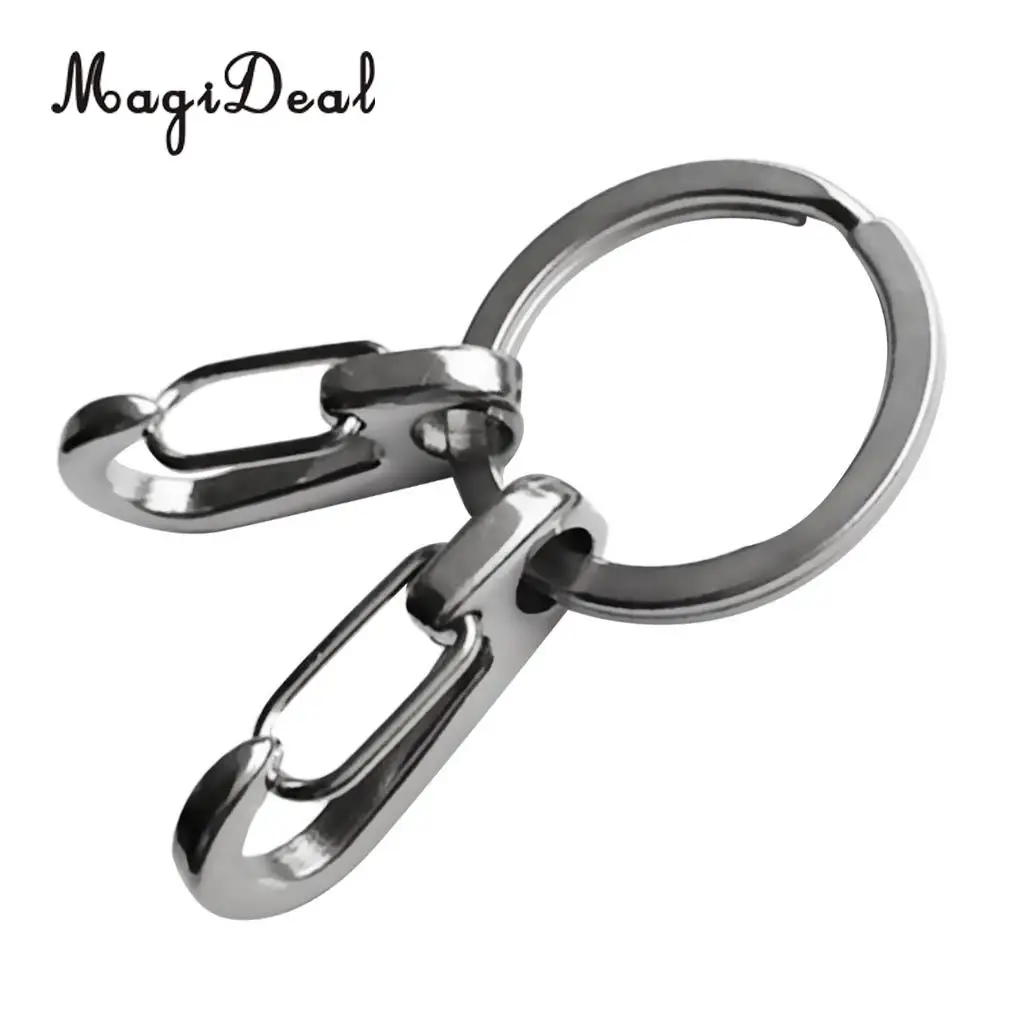 2 Pcs Stainless Steel Snorkeling Swimming Diving Quick Release Keychain Carabiner Snap Hook Quickdraw Clip with Key Chain