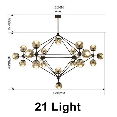 Лофт минималистичные люстры бобовый стебель светодиодный ретро лампы художественное украшение огни E27 промышленная стеклянная люстра для ресторана - Цвет корпуса: 21 Lights