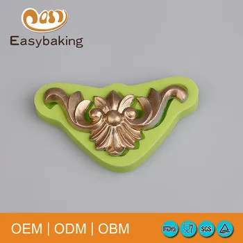 

3D Baroque Damask Scroll Crown Wedding Fondant Cake Decorating Tools Cake Border Silicone Molds Gunpaste Chocolate Moulds