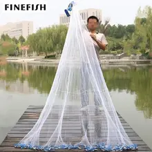 Finefish Mit platinen und ohne platinen Cast Net Angeln Netzwerk USA Hand Cast Net Außen Werfen Fangen Fischernetz Werkzeug gill net