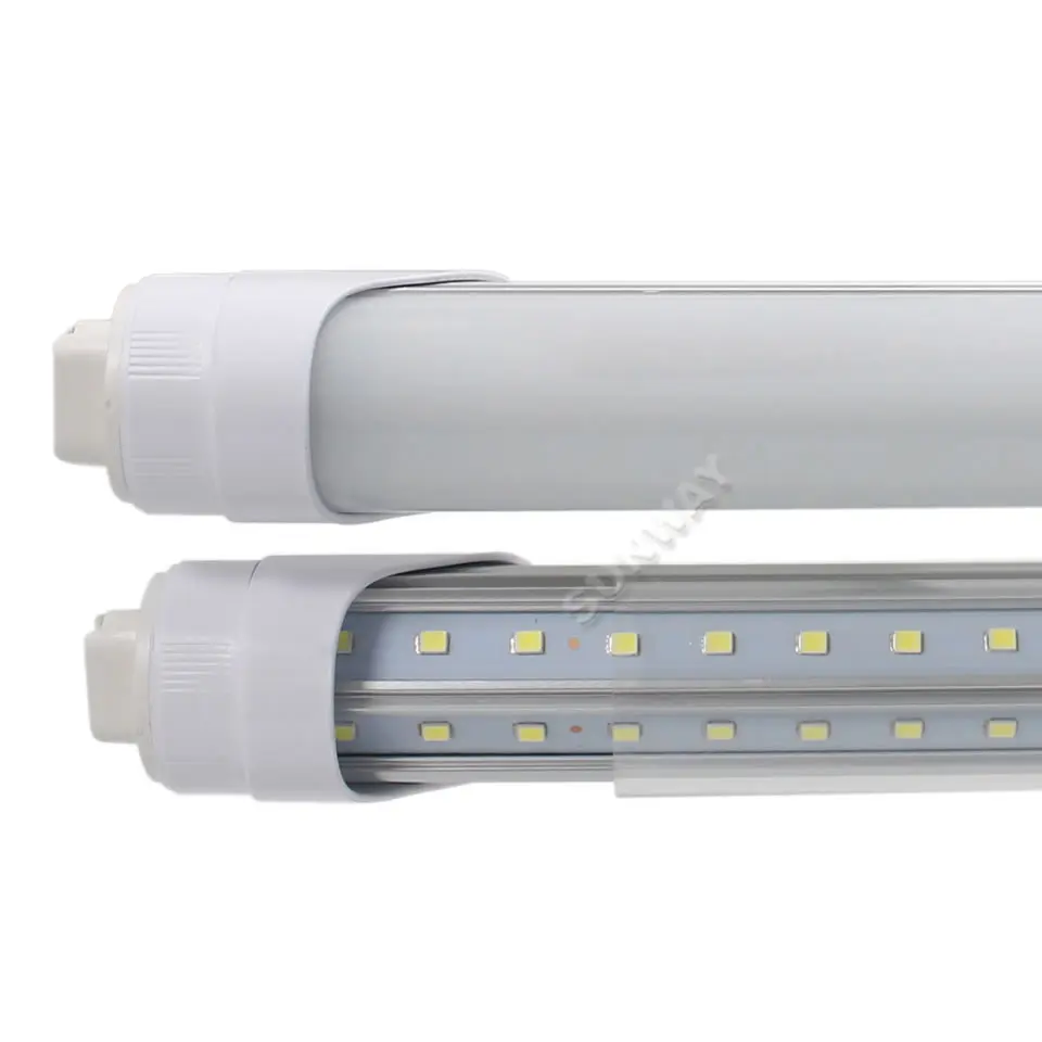 R17D T8 8ft светодио дный Light Tube 65 W dual-ended мощность double side светодио дный V Форма лампа колба на замену кулер двери флуоресцентный F96HOT10 T12