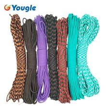 YOUGLE Paracord 550 100 футов паракордовая веревка Mil Spec type III 7 нитей набор для выживания Оборудование палатка ветряная веревка 46-52