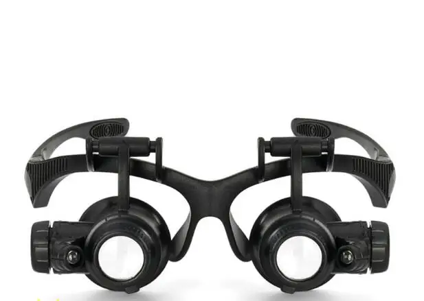 

Optical instrument: wearing glasses magnifier to repair clock LED lamp binocular magnifier 4/5/6/8/10/15/20/25 times lenses