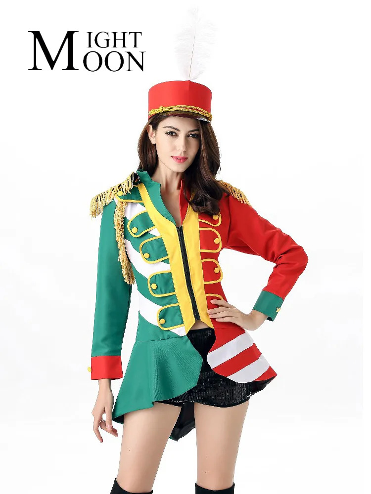 

MOONIGHT Circus Leader Magician Costume Women Funny Cosplay Masquerade Clown Outfit Coat for Ladies Halloween