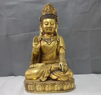 

23" China temple Bronze gild Kwan-Yin Bodhisattva Avalokitesvara Buddha Statue