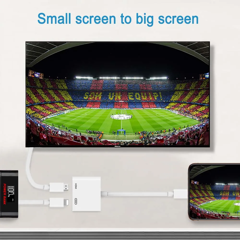 HDMI ل البرق إلى الرقمية AV محول مع ميناء الشحن ل HD شاشة التلفاز العارض 1080 P ل فون/باد /قرنة/iOS 9.2-12.1