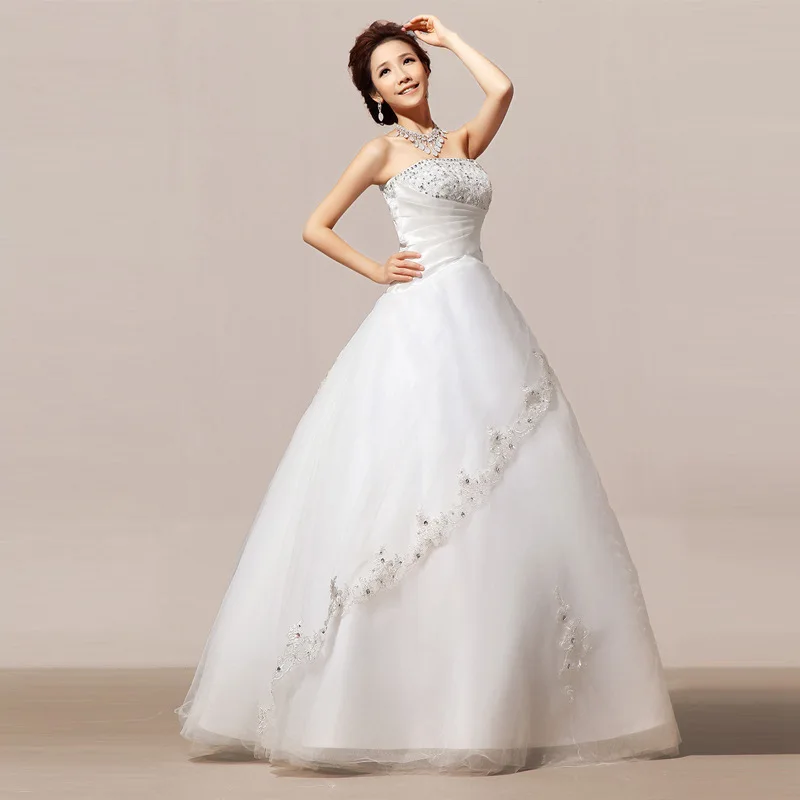 White Sexy Lace Wedding Dress 2015 New Bra Diamond Wedding Qi Puff