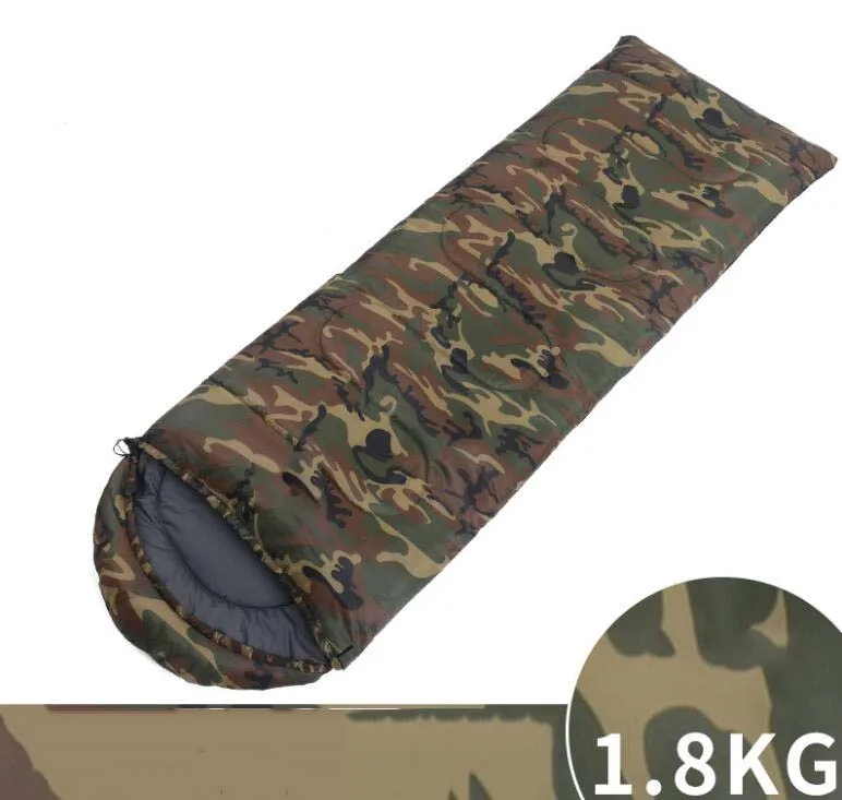 Camouflage 1.8KG Сверхлегкий Кемпинг конверт спальный мешок тепловой взрослых Auturm Лето Открытый путешествия Туризм Водонепроницаемый Спальный кровать - Цвет: Camouflage 1.8KG