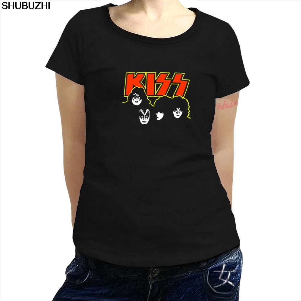 

summer fashion women t shirt Kiss T-Shirt Vintage 1980 Rare Rock Band Concert tee 80's reprint shirt shubuzhi TShirt sbz1161