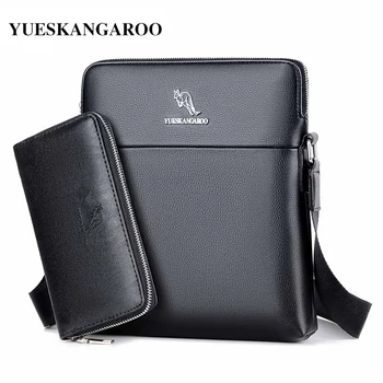 

YUESKANGAROO Luxury Brand Men Messenger Bag Leather Male Handbags Business Small Flap Men Crossbody Bags Casual Shoulder Bag