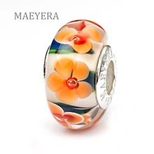 Подлинные искусственные серебряные бусины MAEYERA в виде красных
