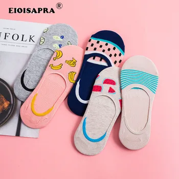 

[EIOISAPRA]Fashion Spring/summer Styles Non-slip Invisible Ship Socks Cute Cartoon Socks Calcetines Mujer Harajuku Warm Sokken