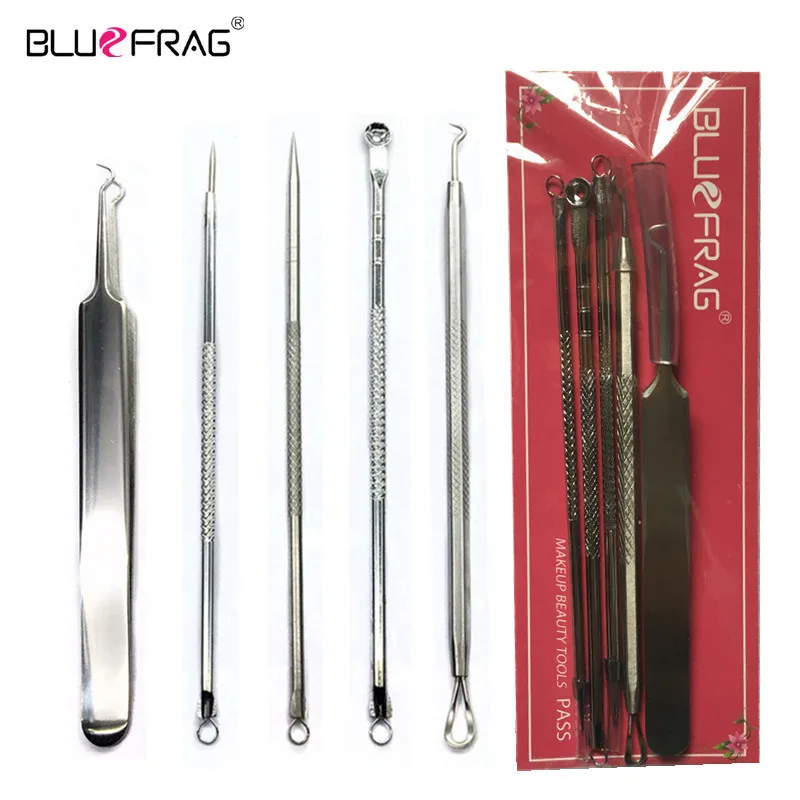 Tweezers Blackhead Remover Tool Stainless Steel Tools Comedone Acne Extractor Tweezer Pimple Removal Needles set | Красота и здоровье