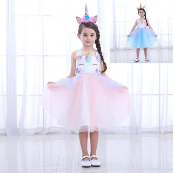 

2018 New Cute Girls Sleeveless Dress Kids Baby Christmas Party Dress Sundress Ruffle Summer Clothes Halloween Cosplay Costumes