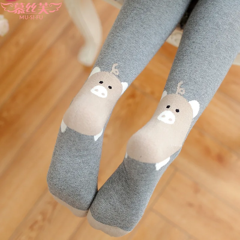 

Autumn Winter Warm Tight Heel Cute Piggy Cotton Jacquard Pantyhose Tattoo Tights Women Stockings Thermal Dress Pantyhose