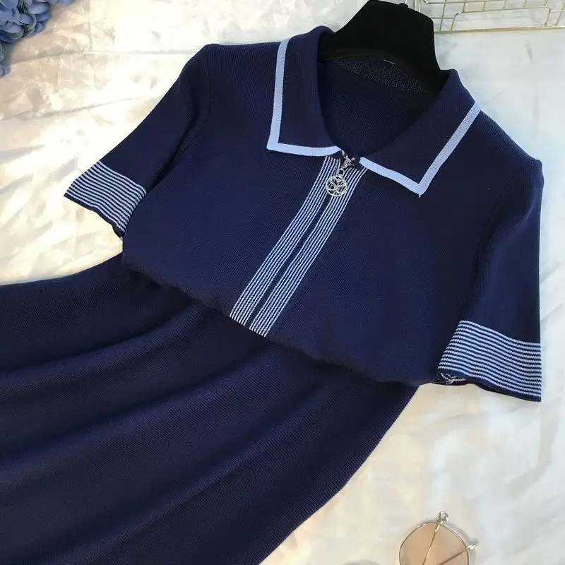 Женское трикотажное платье ALPHALMODA Повседневное трапециевидной формы с коротким