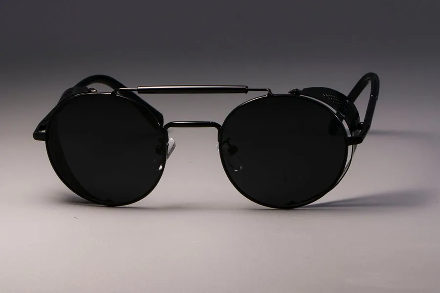 Стимпанк очки солнцезащитные очки для мужчин и женщин крутые оттенки Ретро Круглые Солнцезащитные очки отличная текстура металла Брендовые очки UV400