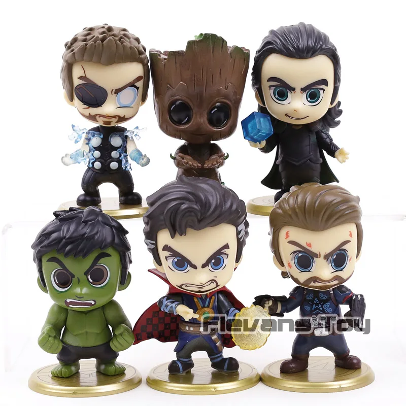 

Marvel Avengers Infinity War Thor Loki Doctor Strange Hulk Captain America Tree Man Q Version PVC Action Figure Toy Doll