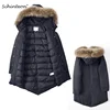2022 Women Goose Down Jacket  with 100% Real Raccoon Fur Collar Hood Coat Outwear Thick Winter Warm Garment 90% Goose Down ► Photo 1/6