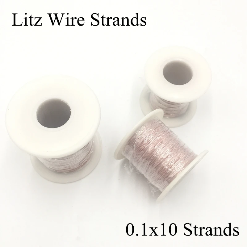 

0.1mmx10 Strands Mine Antenna Micro Occ Litz Wire Enameled Multi-strand Polyester Silk Yarn Envelope Braided Copper Cable