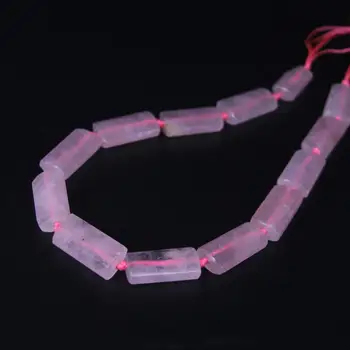 

15.5"/strand Natural Rose Quartzs Faceted Rectangle Slab Beads,Pink Crystal Stone Cut Nugget Pendants Charms Bulk Jewelry Making