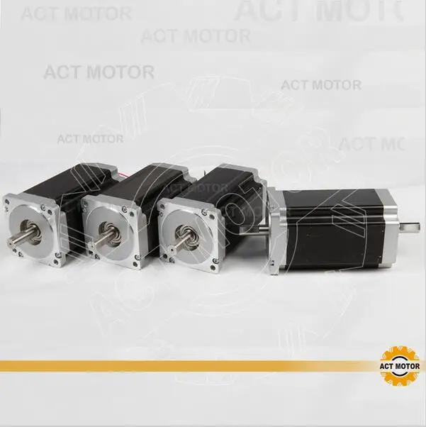

ACT Motor 4PCS Nema34 Stepper Motor 34HS1456B Dual Shaft 4-Lead 1232oz-in 118mm 5.6A CE ISO ROHS