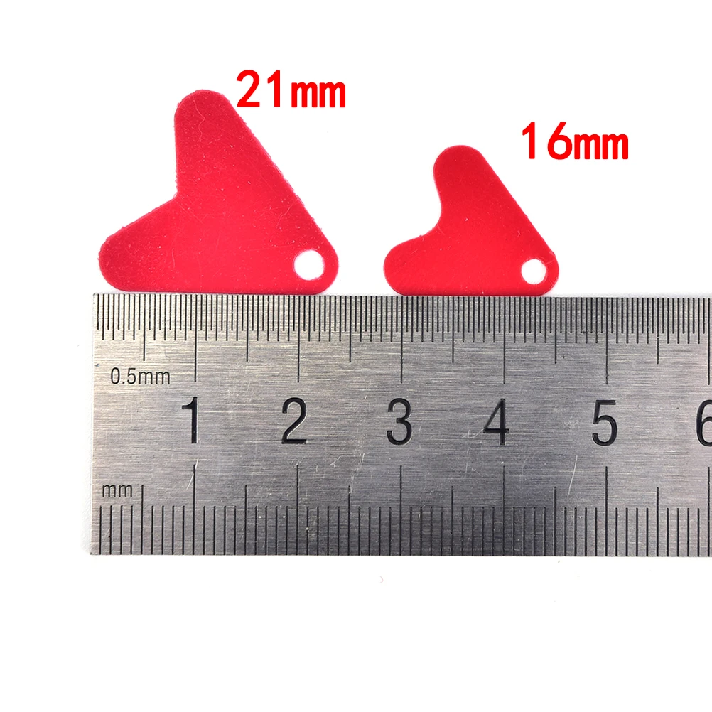 50X Plastic Red Heat Shape Sequins For DIY Metal Spoon Fishing Lures Hard Hook F