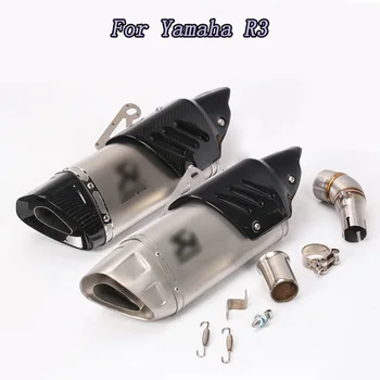 

Slip on For Yamaha R3 Full Motorcycle Exhaust System Muffler with Connection Link Pipe with carbon fiber