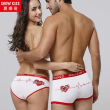 Pasangan Pakaian Pecinta Pakaian Celana Serat Bambu Wanita Pria Maskulin Boxer Celana Pendek berbentuk Hati Cetak Celana Seksi Wanita