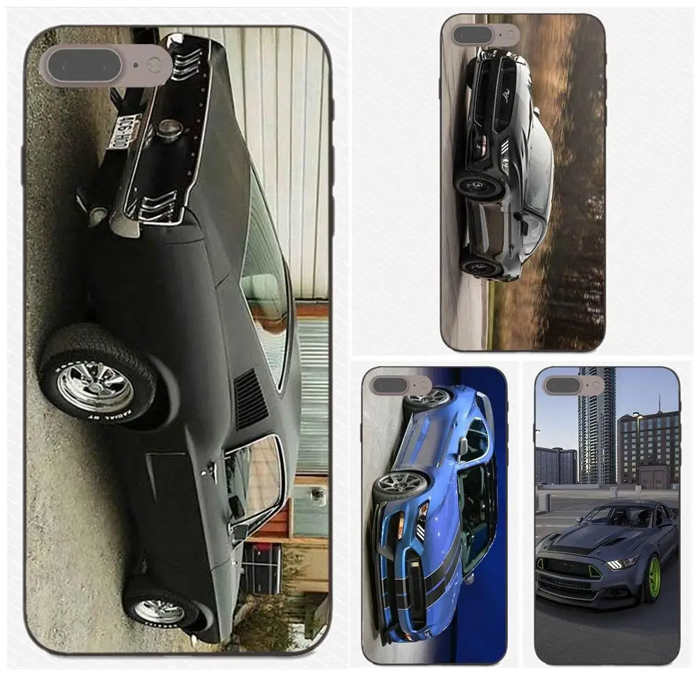 

Rubber Soft TPU Phone Case Cover Shell For Apple iPhone 4 4S 5 5S SE 6 6S 7 8 Plus X XS Max XR 3d Personalised Ford Mustang Gt