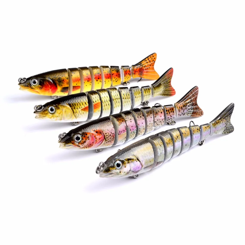  1PC 4 Type 13cm Multi Jointed 8 Segement Pike Fishing Lure Swim bait Crankbait Minnow Rip Hard Bait