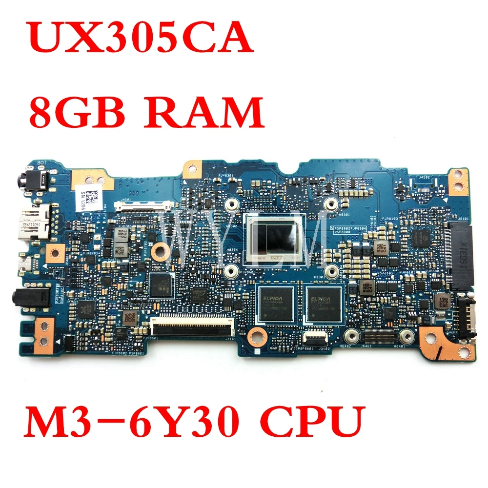 UX305CA материнская плата 8GB Оперативная память M3-6Y30 Процессор Материнская плата Asus UX305C UX305CA U305C UX305 Материнская плата ноутбука испытания 90NB0AA0-R00040