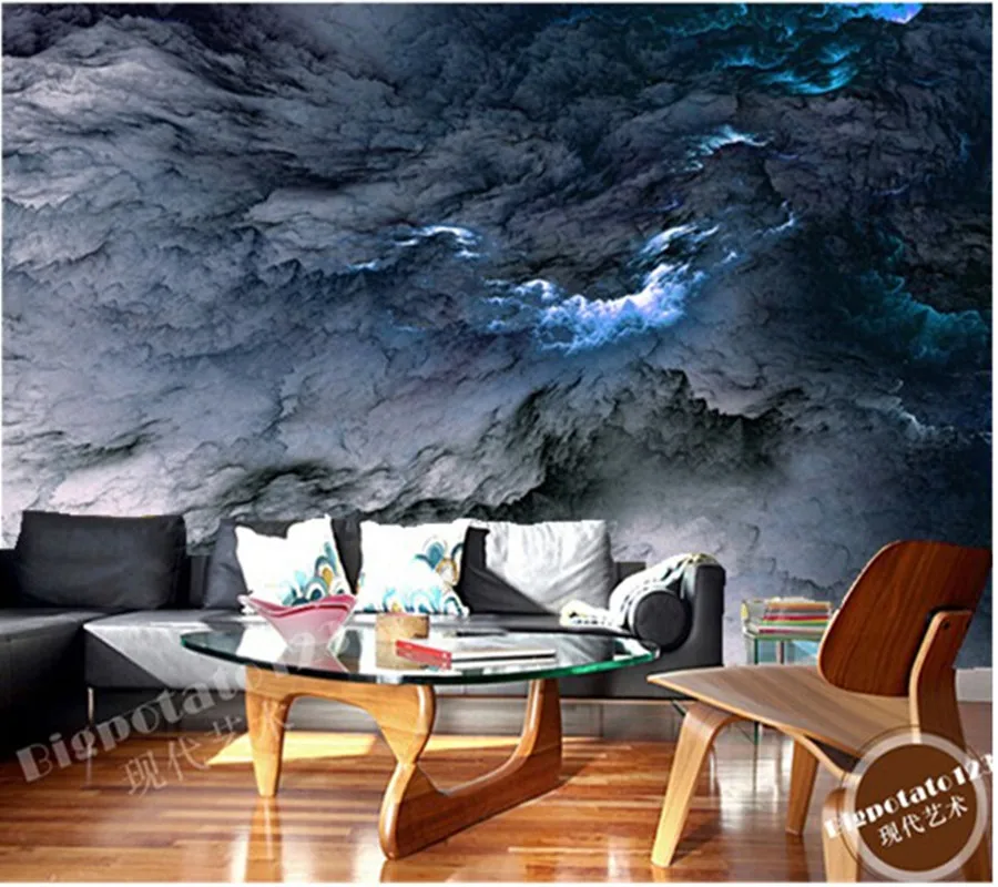 Custom ceiling wallpaper, star Nebula oil painting for bedroom living
