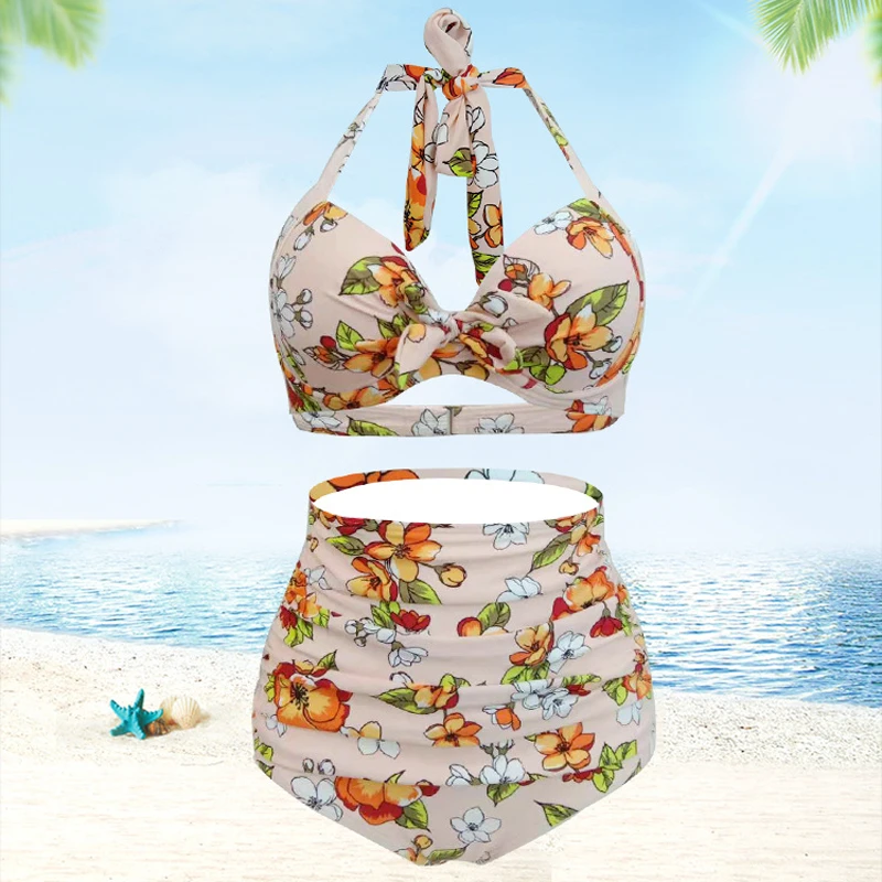 

Set Bikini Swimwear Women Swimsuit Bikini Set Bath Suit 2 Pieces Plus size swimwear High waist Beach wear Brazilian Bathing suit
