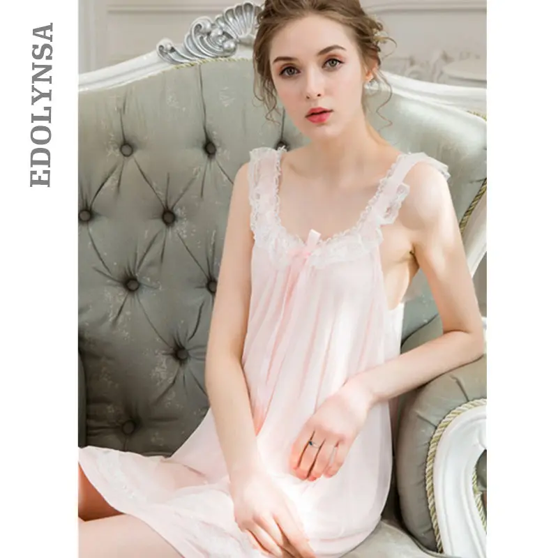 

Summer Black Lace Strap Sleepwear Ruffle Bow Sleeping Mini Dress Sexy Baby Doll Lingerie Nightgown Short Homedress Big Size T153