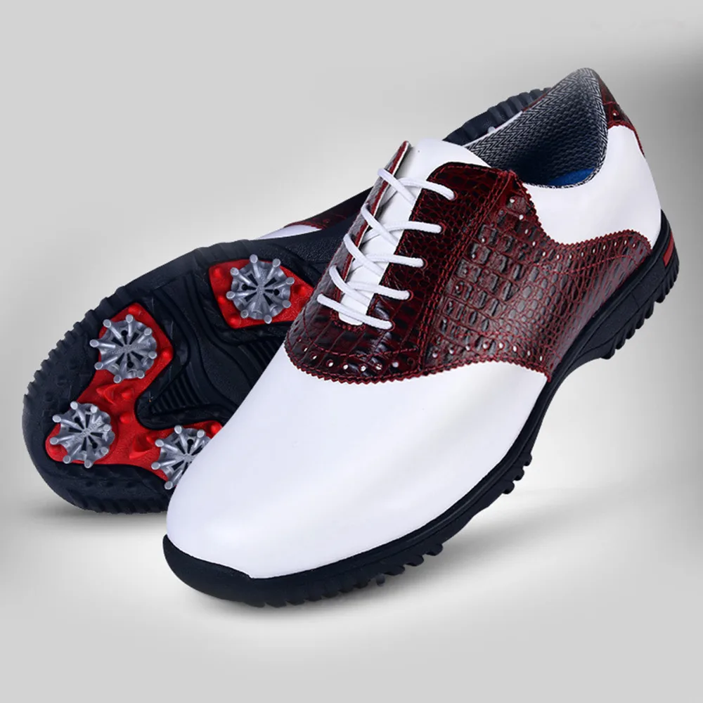 

pgm 1pair Waterproof Golf Sports Shoes Genuine Leather Men's Shoes Waterproof 360 Boa Boost Golf Non-Slip Sports Shoes XZ045