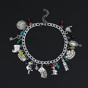 

Women Charms Bracelets Alice In Wonderland Bracelet Crystal Pendants a Bracelet Cosplay Accessories Jewelry Bracelet