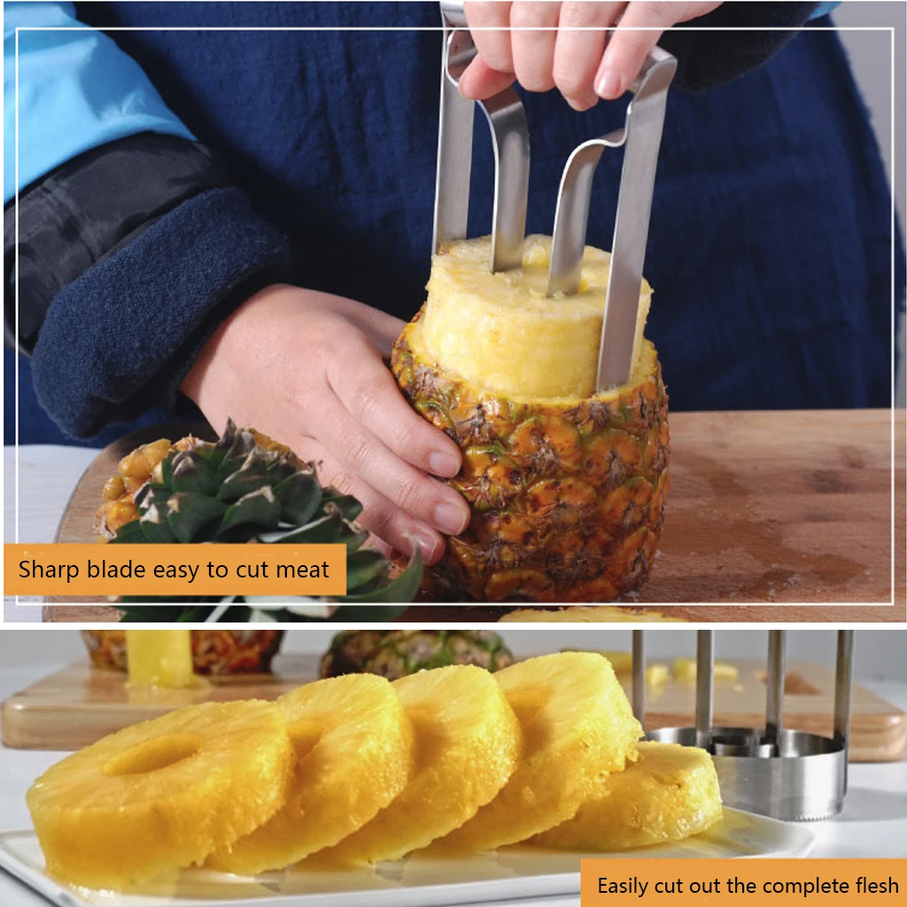 

High Quality Stainless Steel Pineapple Slicer Fruit Cutting Tool Kitchen Cutter Gadget Stainless Steel Knife Peeler