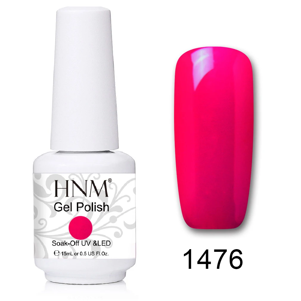 HNM 241 Colors 15ml Pure Glitter UV Gel Nail Polish Soak Off Primer LED Lamp GelLak Hybrid Varnish For Nails Art Enamel Lacquer - Цвет: 1476