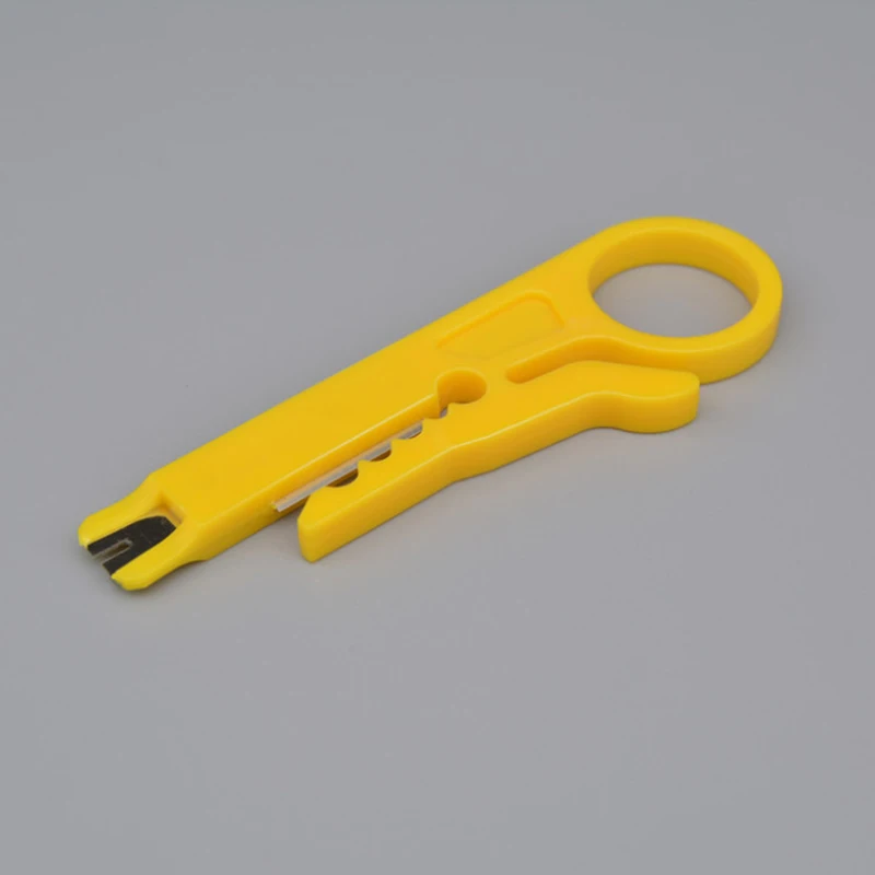 KALAIDUN  Stripping Clamp Crimping Pliers Portable Simple Utility Wire Stripper Telephone Line Network Cable CutterYellow Knife7