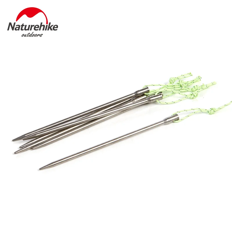 

Naturehike 6Pcs Titanium Alloy Peg Tent Stake Tent Nail Outdoor Camping Tent Accessories